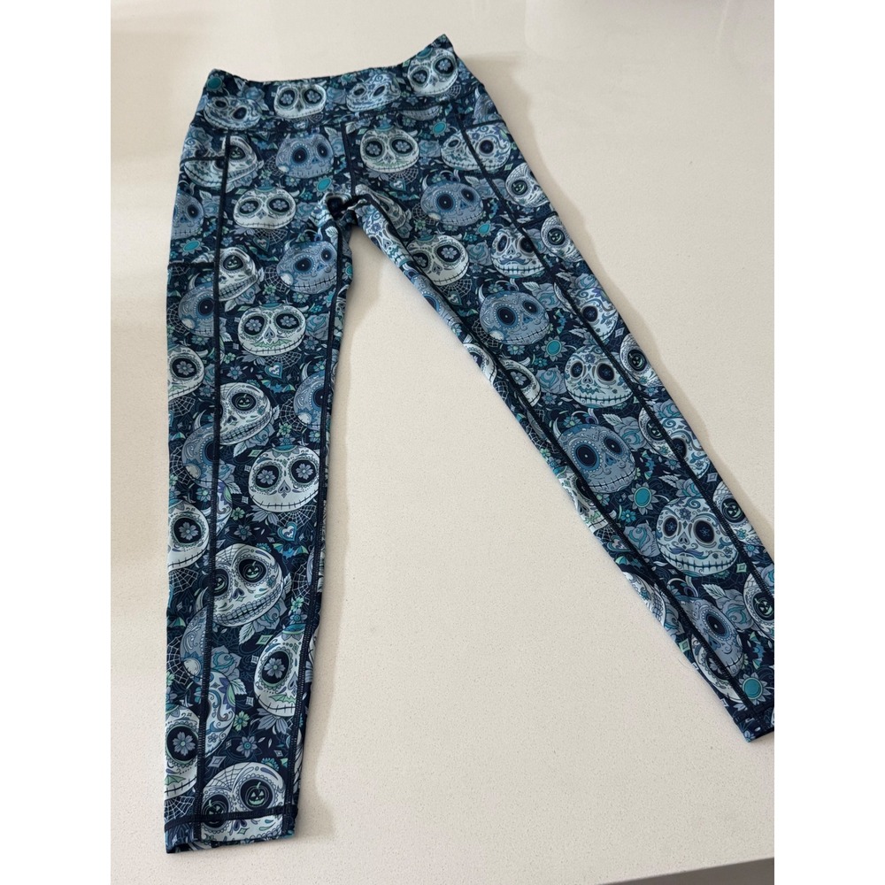 CVG Constantly Varied Gear Blue Sugar Skull Leggings Athletic Womens Small